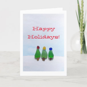Cartão De Festividades Sea glass, beach glass Christmas Holiday card