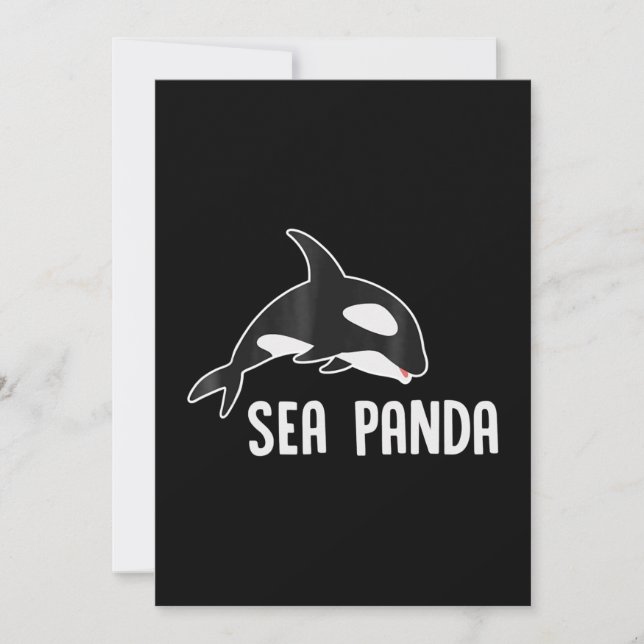 Cartão De Festividades Sea Panda - Baleia Assassina Engraçada Biologia Ma (Frente)