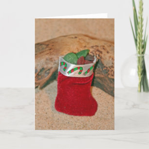 Cartão De Festividades Seaglass Christmas Stocking