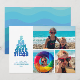 Cartão De Festividades Seas De Praia E Saudações