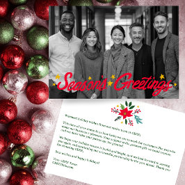 Cartão De Festividades SEASONS GREETINGS Business CUSTOM PHOTO 