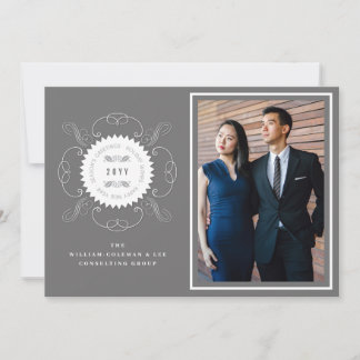 Cartão De Festividades Season's Greetings Classic Seal Photo Business