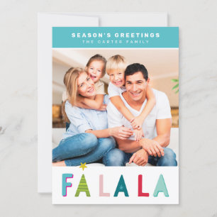 Cartão De Festividades SEASON'S GREETINGS Faliala typografia aqua