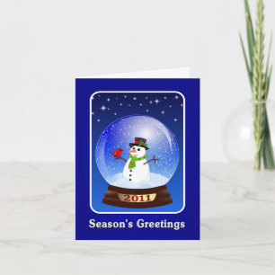 Cartão De Festividades Season's Greetings Snowman 2011