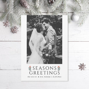 Cartão De Festividades Seasons saúda Poinsettia Foto