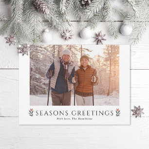 Cartão De Festividades Seasons saúda Poinsettia Paisagem Foto