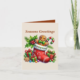 Cartão De Festividades Seasons Saudações gingerpão adicionar mensagem