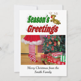 Cartão De Festividades Seasons Saudações Voando Reindeer Foto de Natal