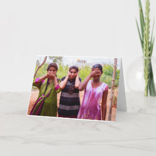 Cartão De Festividades See, Speak, Hear No Evil Greetings Card
