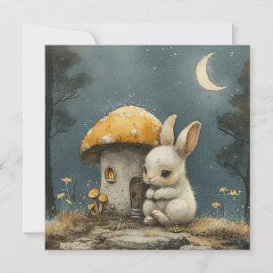 Cartão De Festividades Segredos Noturnos Estrelados: Sonho de ✨ Bunnies ❄