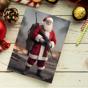 Cartão De Festividades Segunda Emenda Papais noeis Engraçado Natal