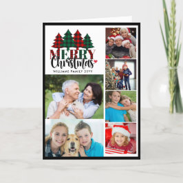 Cartão De Festividades Seis Xadrezes Fotográficas Nome da Família Feliz N