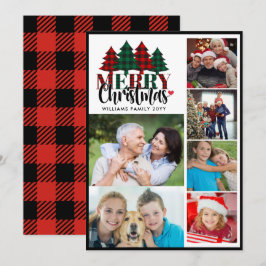 Cartão De Festividades Seis Xadrezes Fotográficas Nome da Família Feliz N