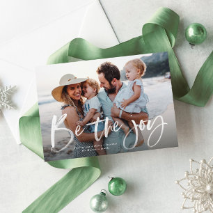 Cartão De Festividades Seja a alegria da foto moderna de Natal com escrit