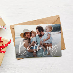 Cartão De Festividades Seja a alegria elegante foto moderna de Natal