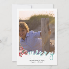 Cartão De Festividades Seja Feliz Feriado de Natal Deseja Azul Vermelho