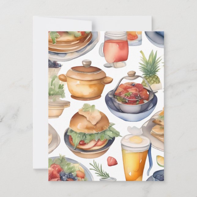 Cartão De Festividades Seja gentil com os servidores de Comida Mês C (Frente)