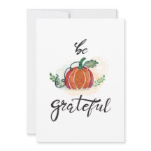 Seja grata abóboras aquarela feliz Ação de Graças