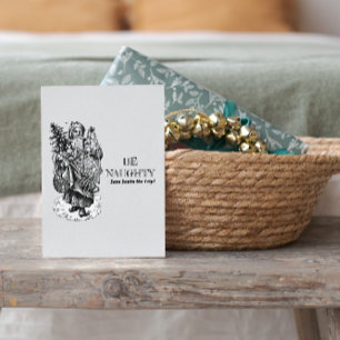 Cartão De Festividades Seja malvado - Salve Papais noeis na viagem! Vinta