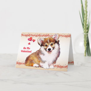 Cartão De Festividades Seja Meu Namorados Welsh Corgi