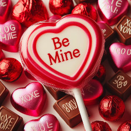 CARTÃO DE FESTIVIDADES SEJA MINHA CORAÇÃO LOLLYPOP DE SÃO VALENTINE