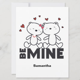 Cartão De Festividades SEJA MINHA - Cute Personalizado Moderno Dia dos Na