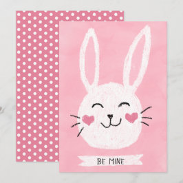 Cartão De Festividades Seja Minha Cute Rabbit Hearts Dia dos Namorados