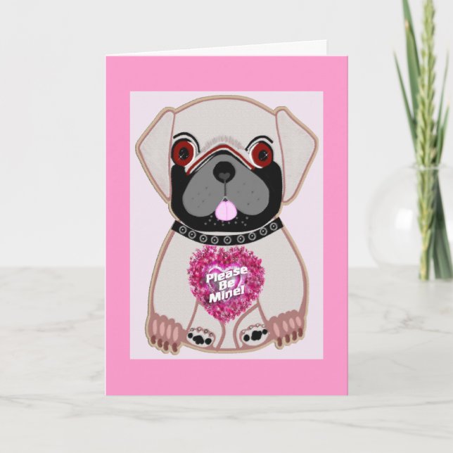 Cartão De Festividades Seja Pug da mina! (Frente)