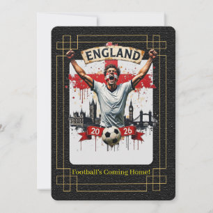 Cartão De Festividades Seleção Inglesa de Futebol 2026 Download Digital e
