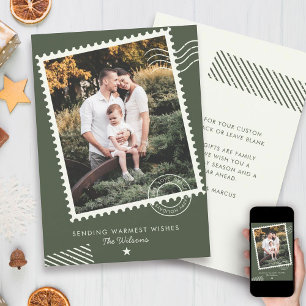 Cartão De Festividades Selo Fofo de Foto de Família Moderna e Aconchegant