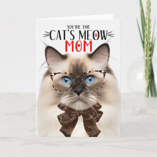 Cartão De Festividades Selo Point Ragdoll Cat para a mãe no Dia de as mãe