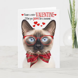 Cartão De Festividades Selo Siamês Gato Namorados Humor Felino