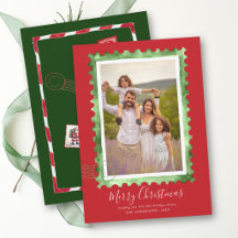Selo Vintage Verde Vermelho Natal Família