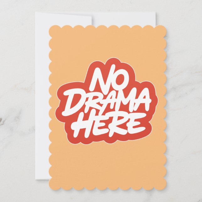 Cartão De Festividades Sem Drama Aqui (Frente)