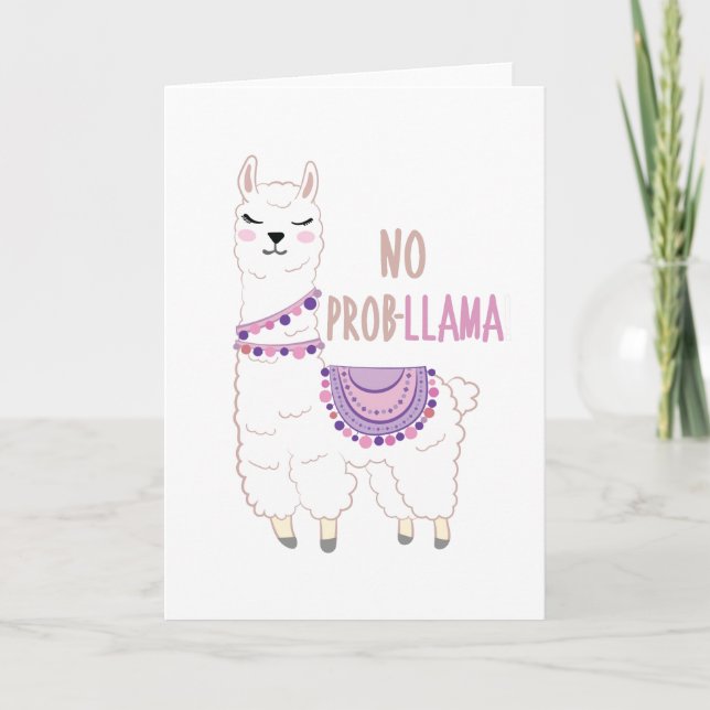 Cartão De Festividades Sem Problemas Llama Funny (Frente)