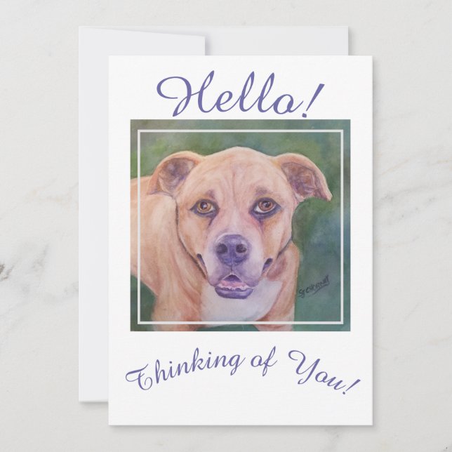 Cartão De Festividades Sempre pensando no seu cão Ouro (Frente)