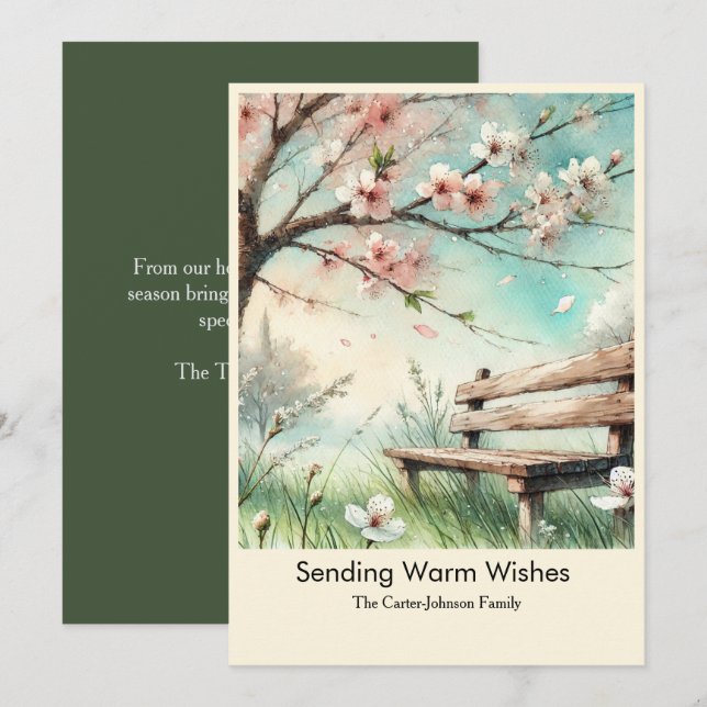 Cartão De Festividades Sending Warm Wishes  (Frente/Verso)