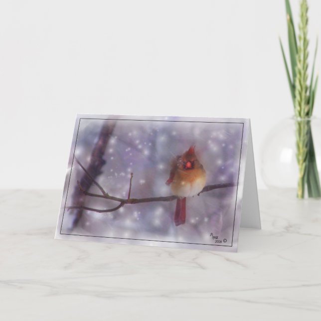 Cartão De Festividades Senhora fria atrasada Cardinal do dia (Frente)