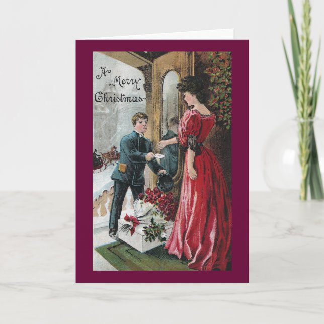 Cartão De Festividades Senhora Recepção Natal Entrega (Frente)