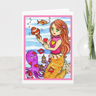 Cartão De Festividades Sereia dos namorados