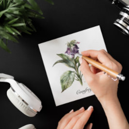 Cartão De Festividades Serene Watercolor Comfrey, personalizada