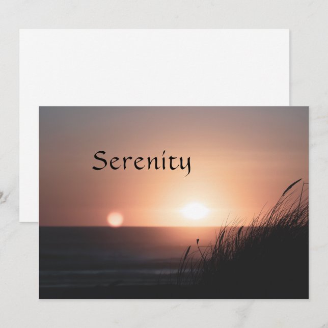 Cartão De Festividades Serenidade (Frente/Verso)