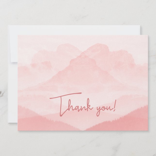 Cartão De Festividades Serenidade Paisagem Rosa Romântica (Frente)