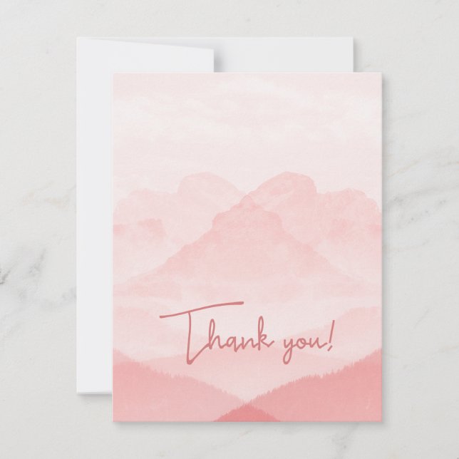 Cartão De Festividades Serenidade Paisagem Rosa Romântica (Frente)