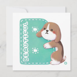 Cartão De Festividades Série Alfabeto: "B" Linda Ilustração de Beagle