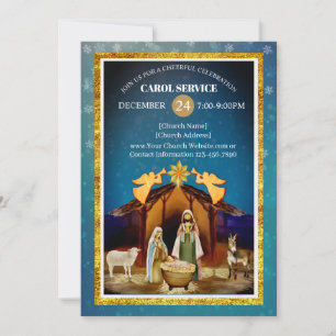 Cartão De Festividades Serviço de Natais da Igreja Cristã Religiosa