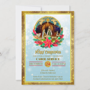 Cartão De Festividades Serviço de Natais da Igreja Cristã Religiosa