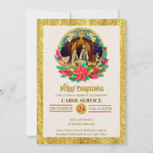 Cartão De Festividades Serviço de Natais da Igreja Cristã Religiosa