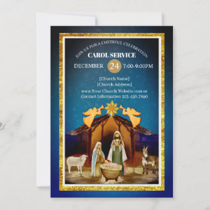 Cartão De Festividades Serviço de Natais da Igreja Cristã Religiosa