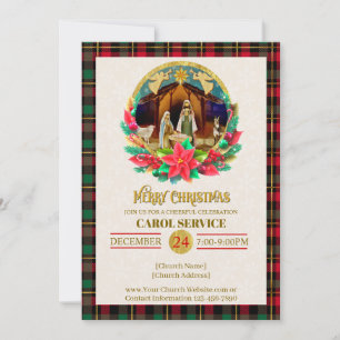 Cartão De Festividades Serviço de Natais da Igreja Cristã Religiosa